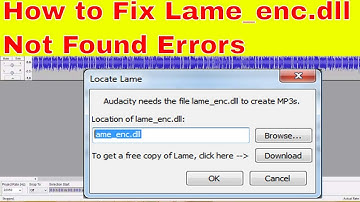 audacity lame_enc.dll missing Solution
