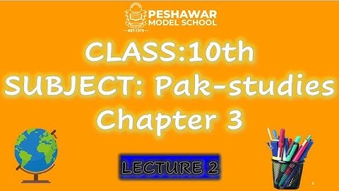 Pakistan Studies Class X Chapter 3 lecture 2