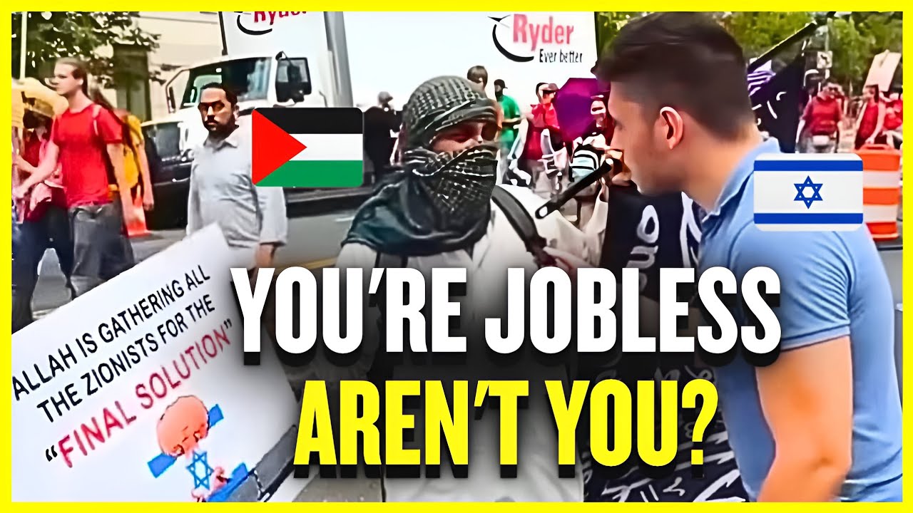 Репортер нападает на разъяренного сторонника ХАМАСа, и затем дела становятся отвратительными!