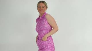 Pure Golf - Rise Sleeveless Polo Shirt - Pink - Model Video