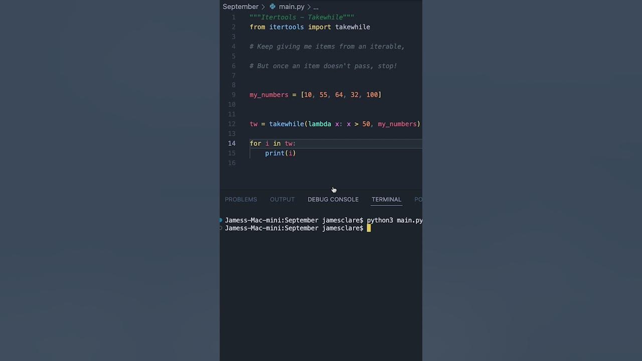Python 3 another gem from itertools takewhile python3 coding 