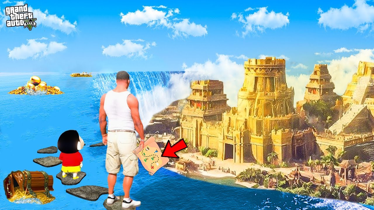 Franklin Found Treasure City On Water in GTA 5 !