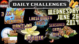 Daily Challenges Vanilla Flower Largemouth Bass Seasoned Game Meat Locations RDR2 Red Dead Online