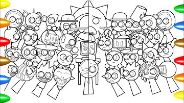 INCREDIBOX SPRUNKI New Big Coloring Pages | How to Color All Original Sprunki vs All Horror Sprunki