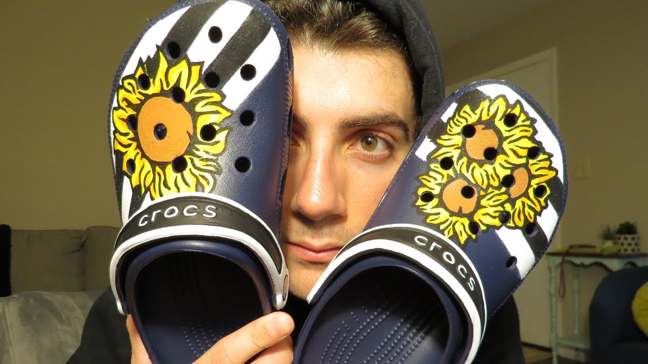 CUSTOM Sunflower Crocs! - YouTube