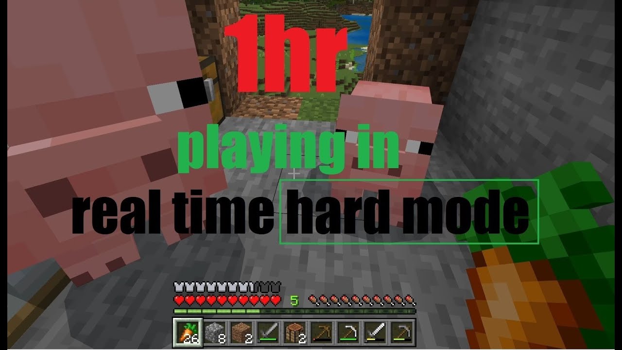 Playing hard mode Minecraft for 1hr straight. Let's see how I do? - YouTube