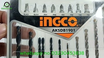 Ingco 19PCS Drill Bits & Screwdriver Bits Set AKSDB1901