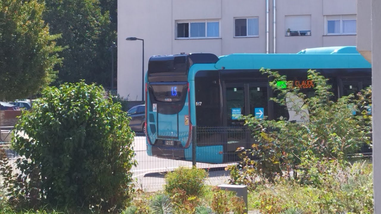 Roadmovie bus Iveco urbanway 18 GNC n.517 sur la ligne L5 complète de ginko Besançon
