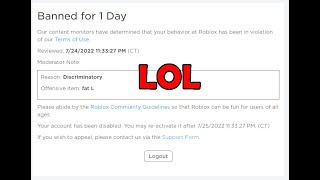 Roblox I Got Banned...