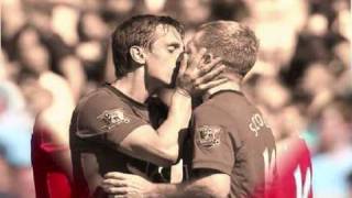 Gay neville kisses Paul scholes