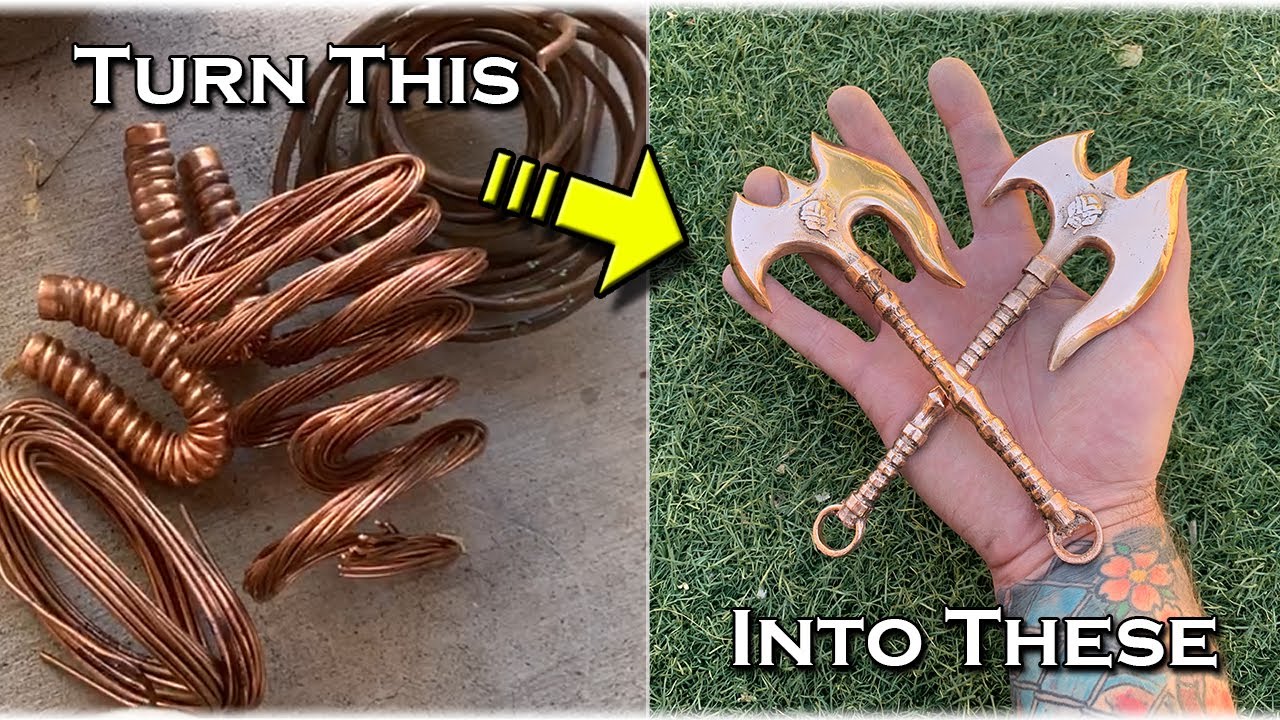 Casting A MINI Copper Darius Axe From League Of Legends(X2) - Turn Scrap Copper Into Art