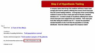Step 2 of Hypothesis Test