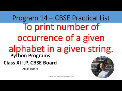 Python Program | To count the occurrence of an alphabet in a Srting #anjaliluthra #pythonprogramming