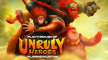 Unruly Heroes (PC) Flaming Mountain playthrough on hard difficulty