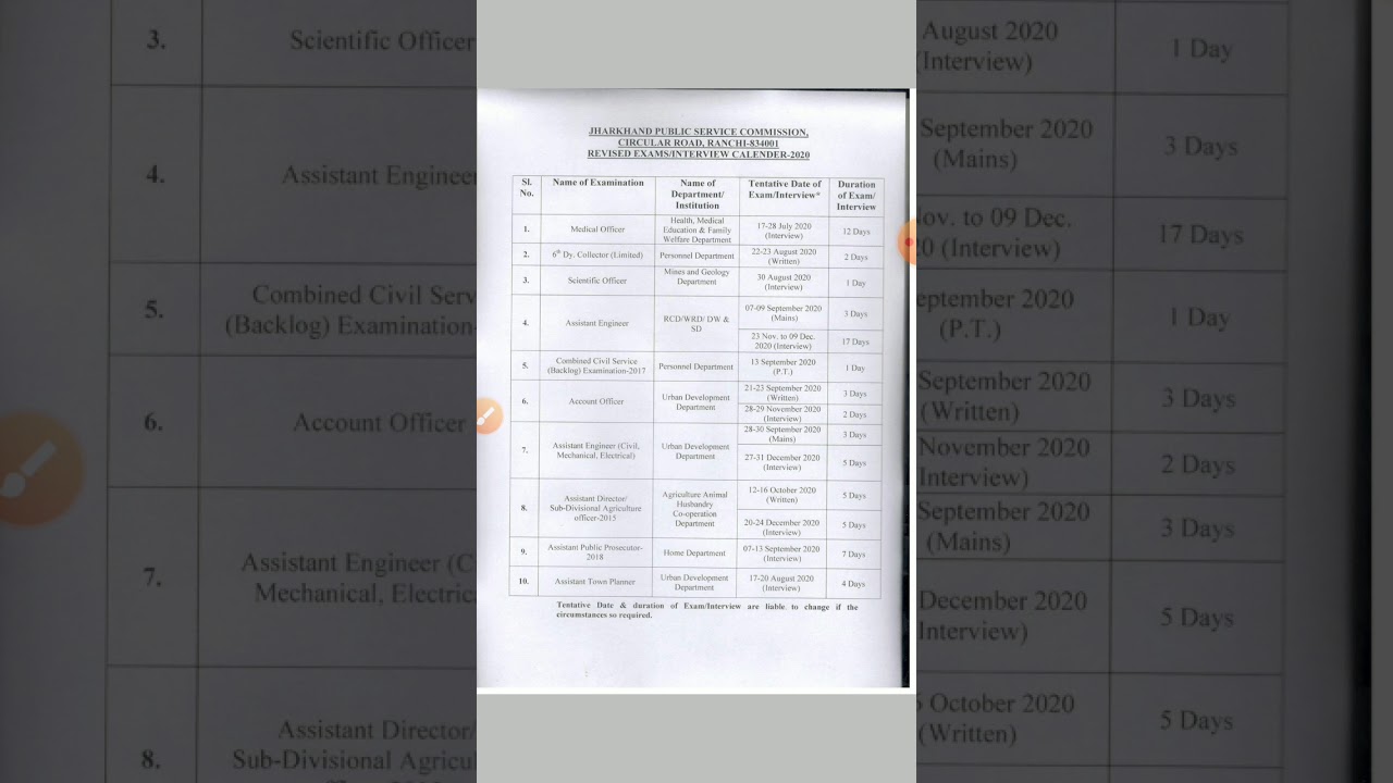 JPSC AE MAINS EXAM DATE Adv- 5/2019,8/2019,8/2018