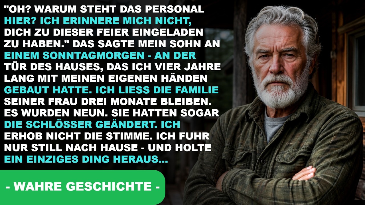 Sonntagmorgen, ich stand mit einem Nussbaumbrett auf der Veranda, das ich bis zwei Uhr nachts geschliffen hatte, da öffnete mein Sohn die Tür und sagte: „Warum steht hier das Personal? Ich...