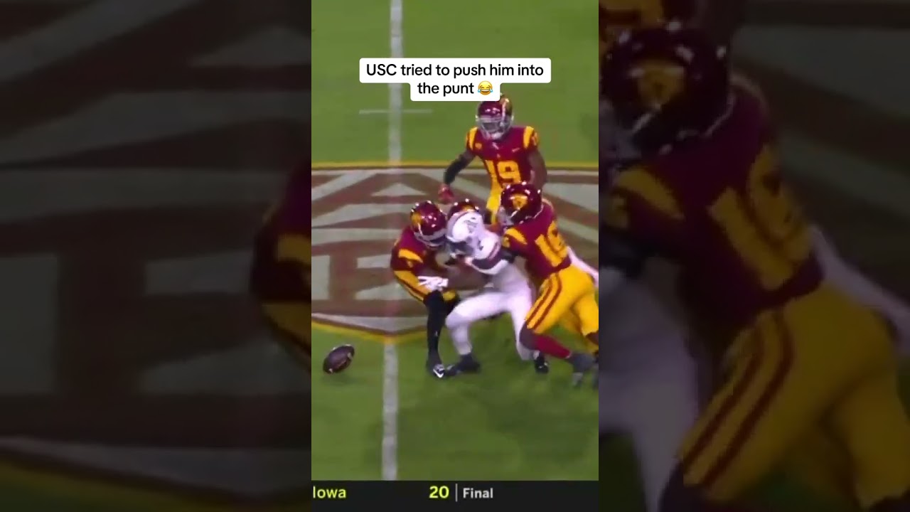 USC tried to push him into the punt 😆 