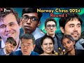 Norway chess 2024 round 1  ft carlsen vs ding pragg vs firouzja vaishali vs wenjun humpy vs pia