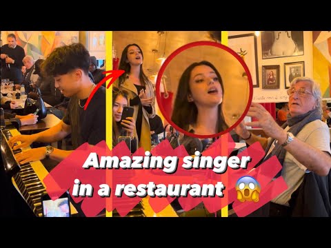 I was playing playing TITANIC in a restaurant when suddenly an AMAZING SINGER starts to sing!! 😍😱
