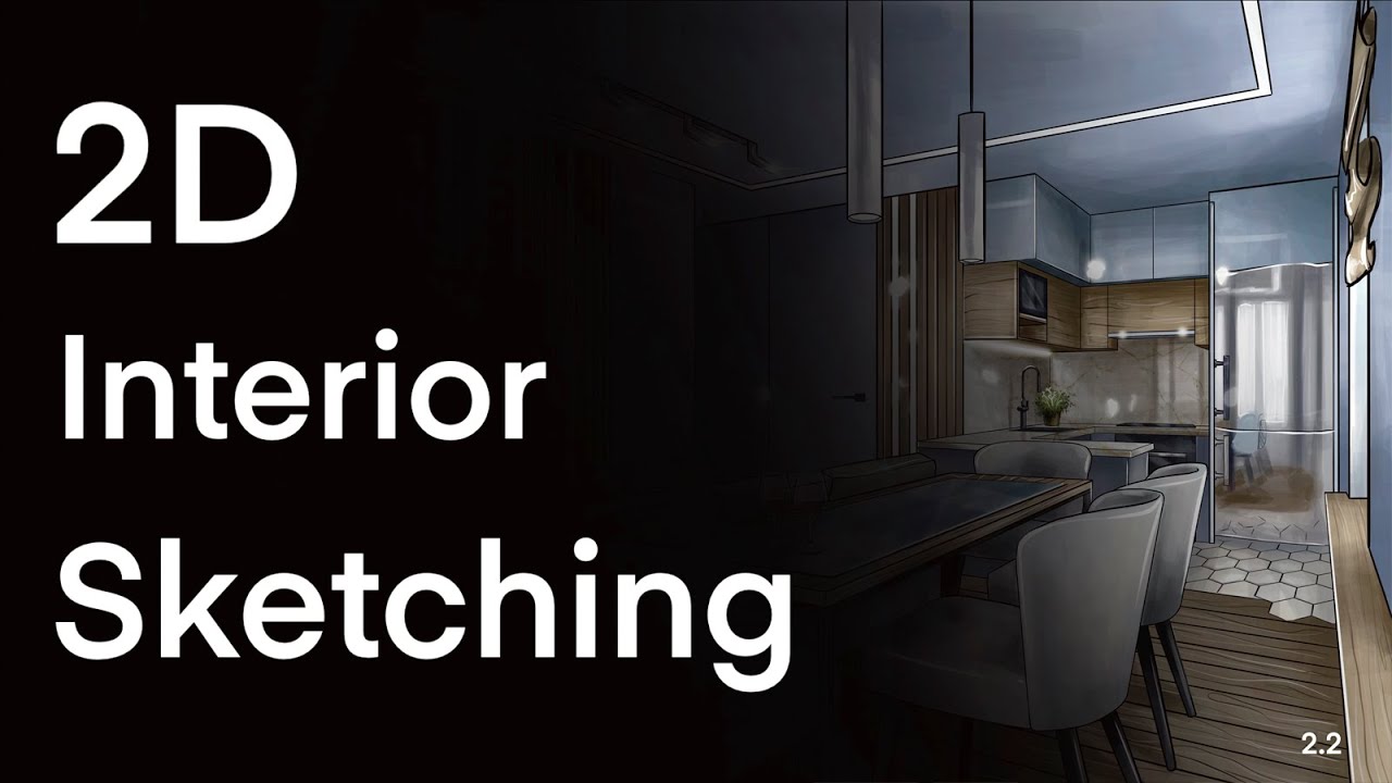 Курсы скетчинга для начинающих / Урок 4 / 2D Interior sketching / Прокриэйт / Procreate /  Обучение