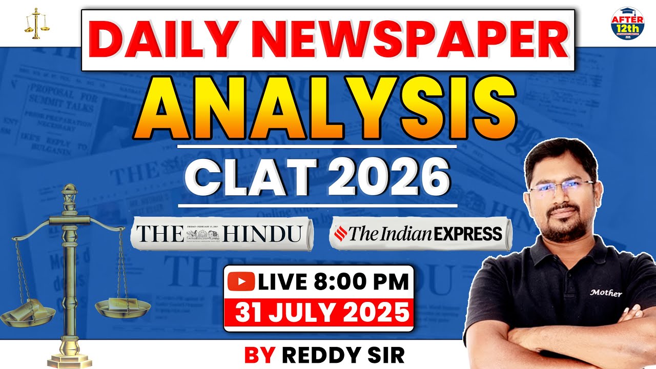 Daily Newspaper Analysis 📰 | The Hindu & Indian Express | By Reddy Sir ...