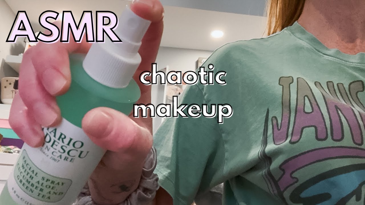Doing your chaotic ASMR makeup | random & rapid triggers 
