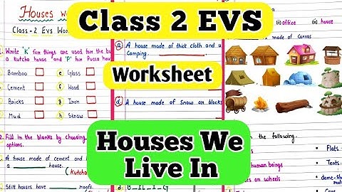 Houses We Live In Class 2 Worksheets | Class 2 Types of House | Class 2nd Worksheet | House |