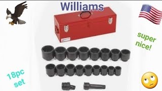 Williams WS-6-18TB 3/4" Drive Impact Socket Set in Tool Box (18 Piece
