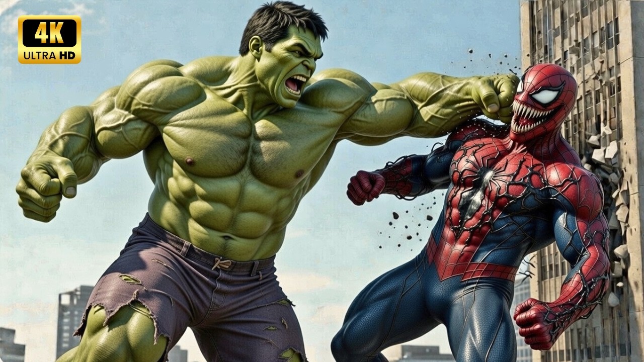 Unexpected Team-Up: Hulk vs Spider-Man vs Venom – Epic  Battle | AI Superhero Film