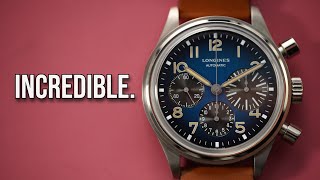 Longines Avigation BigEye Titanium Chronograph with Petrol Blue Dial Automatic Column wheel Chrono