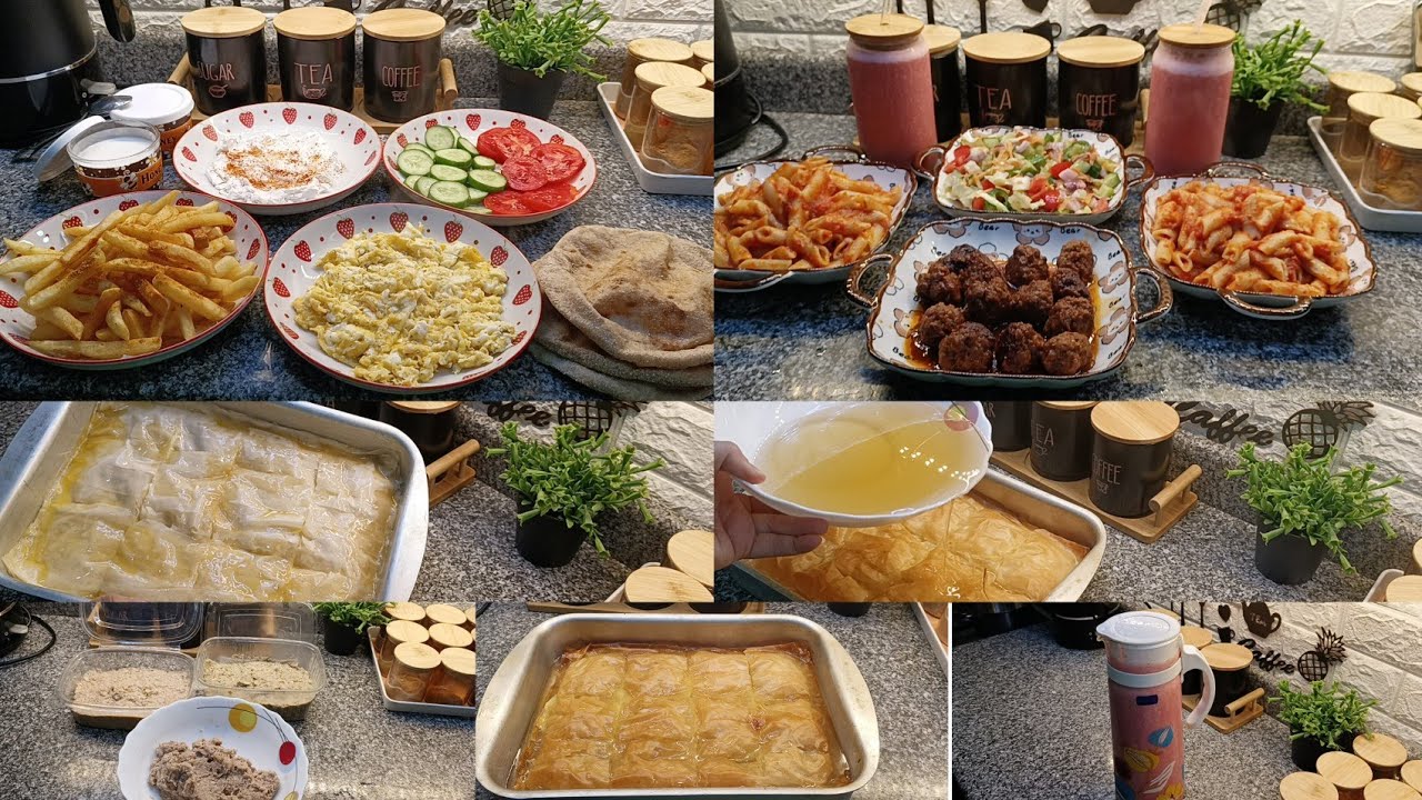 طبخت 3 أكلات لحمة في يوم واحد 😱 حضّرت الغدا + جلاش بالكاسترد + سحور وعصير فراولة💥