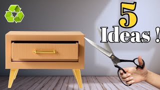 5 Genius DIY Cardboard Box Ideas ♻️😍Easy Organizer Crafts from Recycled Materials