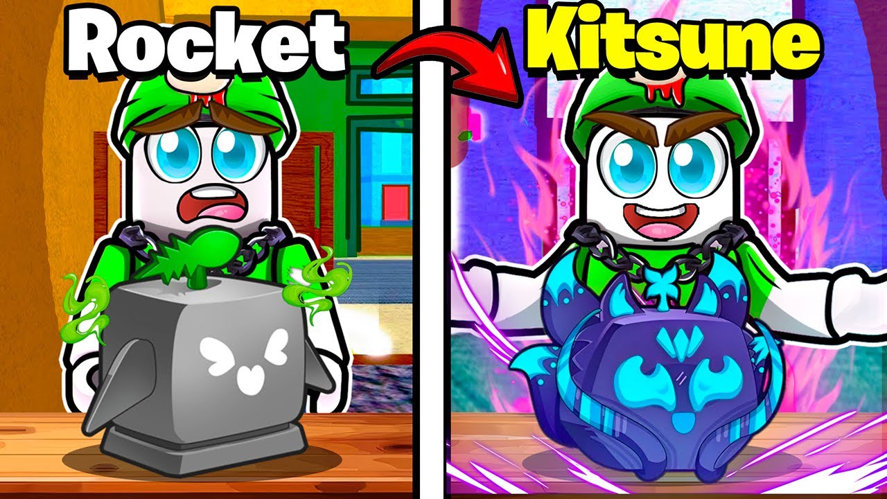 Trading From ROCKET To KITSUNE In Blox Fruits