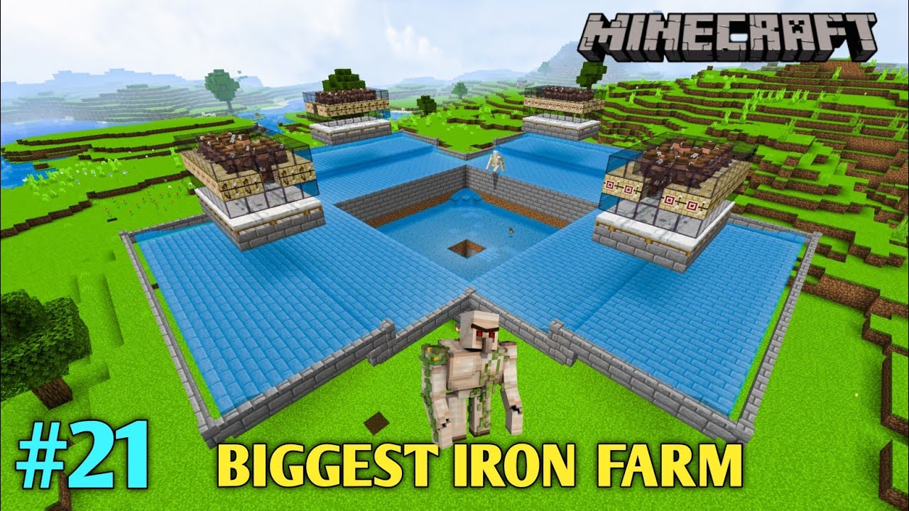 I Made Biggest Iron Farm in Minecraft Pocket Edition 1.20 in Hindi #21 ...