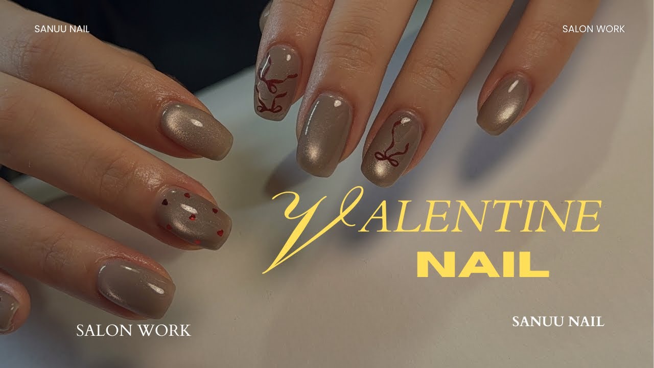 #50【サロンワーク】甘すぎないバレンタインネイル🖤⸝⋆使ってる道具もご紹介します🖌️✨