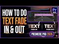Premiere Pro 2026 :  How to do Text Fade In and Out - اردو / हिंदी
