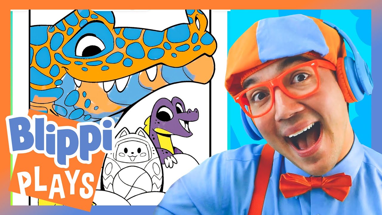 Coloring with Blippi and Friends | Blippi Plays | Educational & Gaming Videos for Kids