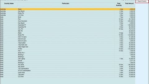 Tally Add On : Country Wise Item Sales Summary Report in TallyPrime Software.