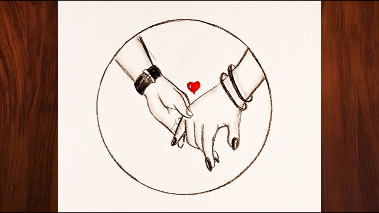How To Draw Happy Promise Day ️ | Couple hands drawing | Romantic ...