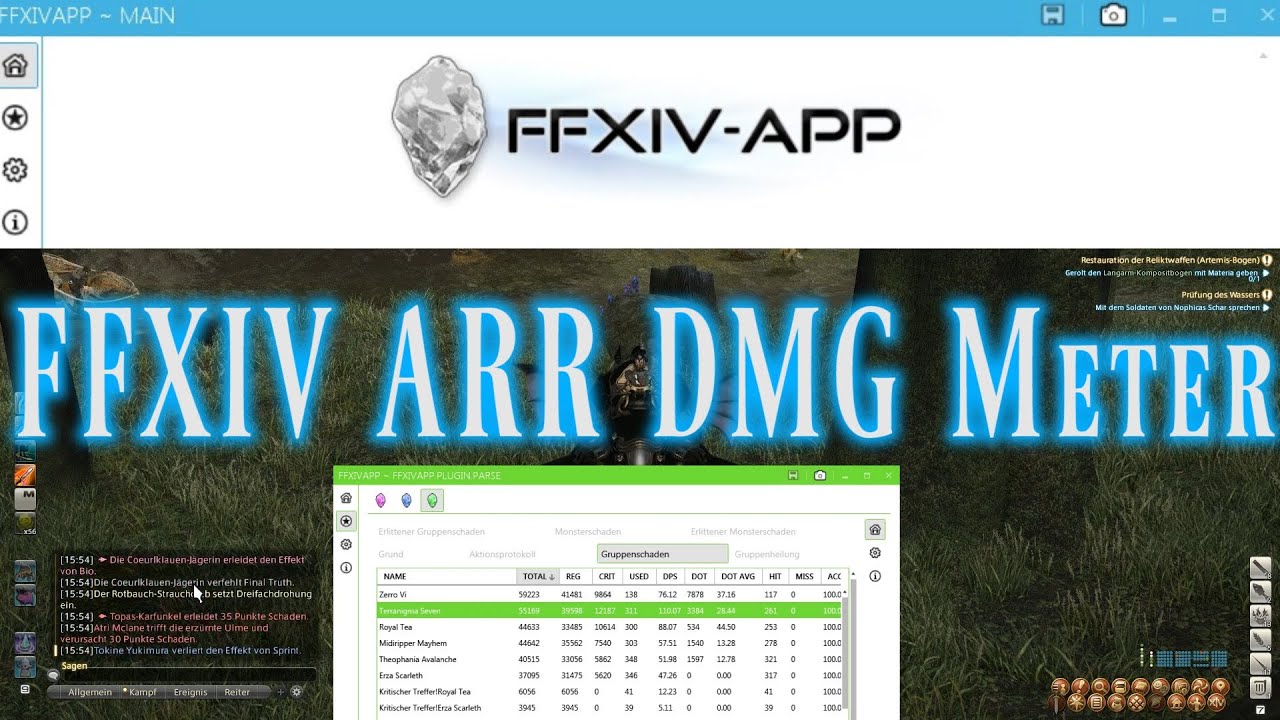 Ffxiv Arr Guide Damage Meter Addon Ffxiv App Dps Dmg Fur Final Fantasy Xiv Deutsch Youtube