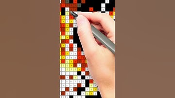 Pixel Art Tiger Color by Number Drawing #Shorts