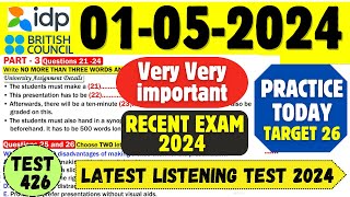IELTS Listening Practice Test 2024 with Answers | 01.05.2024 | Test No - 426