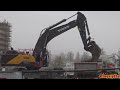 4K| Volvo EC550E Loading Volvo FH 540 &amp; 2 Scania R580 Dump Trucks