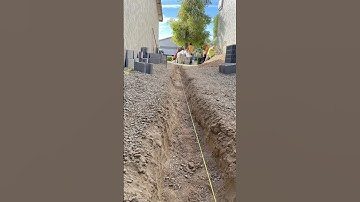 Block wall footing preparation. #construction #blockwalls #masonry #arizona #shorts