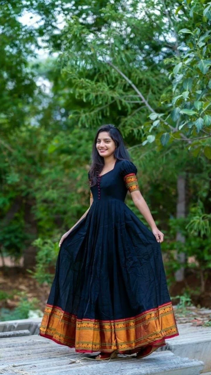 Long Dresses made out of old and Damaged Sarees LongDresses  Dress neck  designs Indian gowns dresses Long gown dress