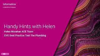 Handy Hints with Helen: EVO Best Practice Test the Plumbing