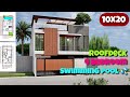 200sqm Modern House Design With Swimming Pool / Desain Rumah Modern 10x20