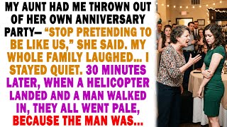 My Aunt Embarrassed Me In Front of Everyone, Until a Helicopter Landed and They All Went Pale...