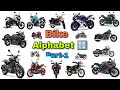 Bike alphabet part1  alphabet of bikes  a to z bikes  abcd bikes names 