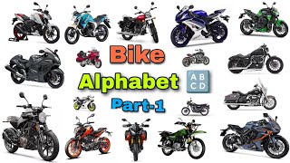 Bike Alphabet Part1 | Alphabet of Bikes | A to z Bikes | Abcd Bikes names |